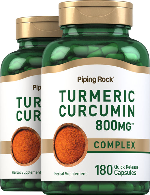 Complexe à la curcumine de curcuma 800 mg 180 Gélules à libération rapide 2 Bouteilles    