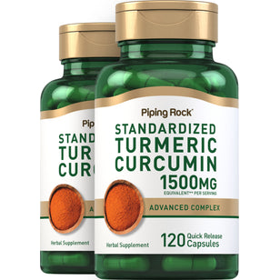 Turmeric Curcumin Standardized Advanced Complex, 1500 mg (per serving), 120 Quick Release Capsules, 2  Bottles
