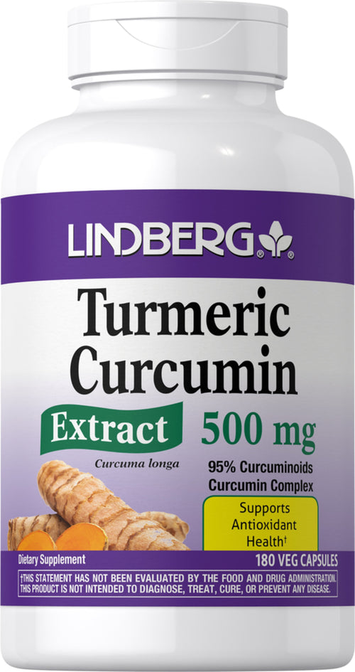 Gelbwurz-Kurkuma-Extrakt, standardisiert 500 mg 180 Vegetarische Kapseln     