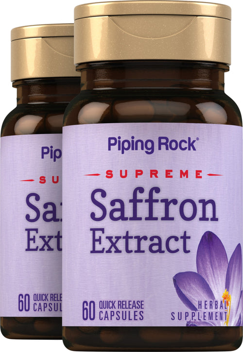 Extrait Intégral de safran,  88.5 mg 60 Gélules à libération rapide 2 Bouteilles