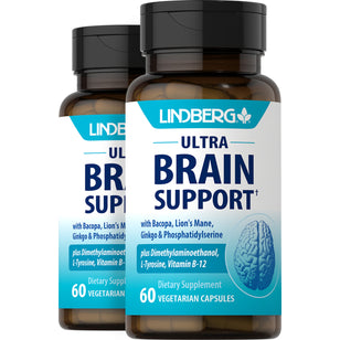 Ultra Brain Support, 60 Vegetarian Capsules, 2  Bottles
