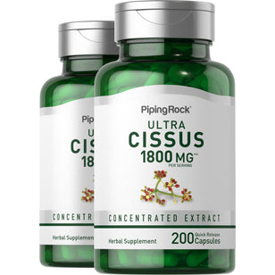 Cissus Quadrangularis,  1800 mg (par portion) 200 Gélules à libération rapide 2 Bouteilles