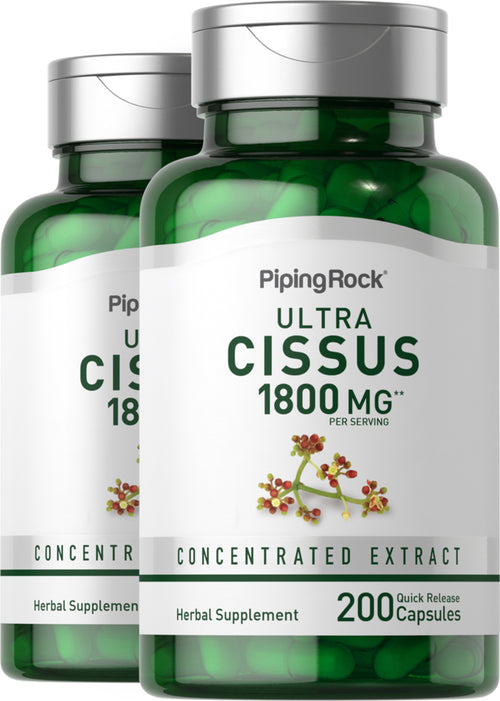 Cissus Quadrangularis,  1800 mg (par portion) 200 Gélules à libération rapide 2 Bouteilles