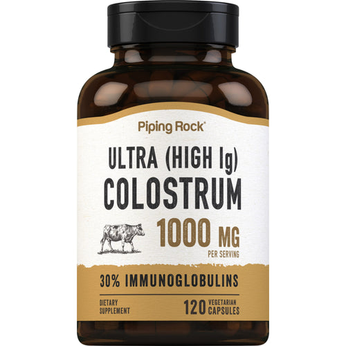 Ultra-colostrum (råmjölk) (högt IG) 1000 mg (per portion) 120 Snabbverkande kapslar     