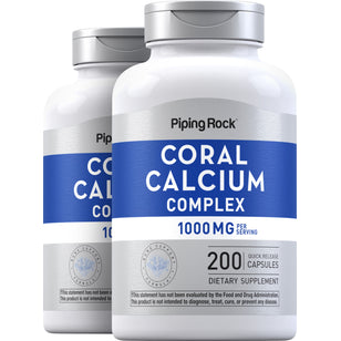 Ultra Coral Calcium Complex, 1000 mg, 200 Quick Release Capsules, 2  Bottles