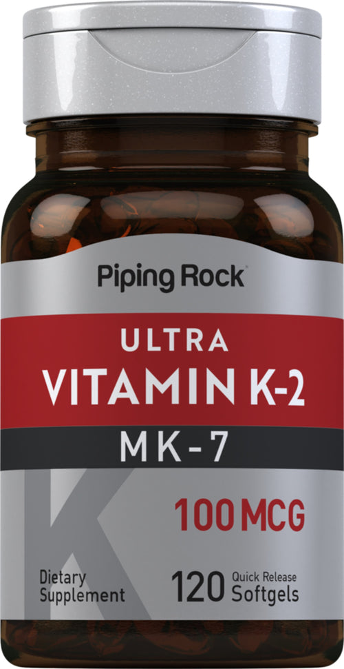 Vitamina K-2 Ultra  MK-7 100 mcg 120 Cápsulas blandas de liberación rápida     