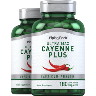 Ultra Max Cayenne Plus, 180 Quick Release Capsules, 2  Bottles