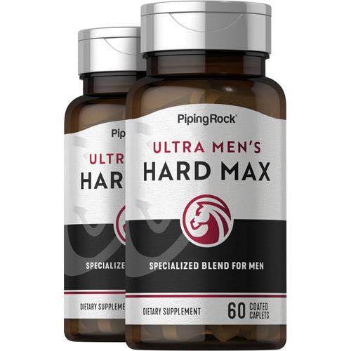 Ultra Men's HARD MAX, 60 Coated Caplets, 2  Bottles