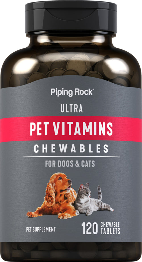 Ultra Pet Vitamins สำหรับสุนัขและแมว 120 เม็ดเคี้ยว       