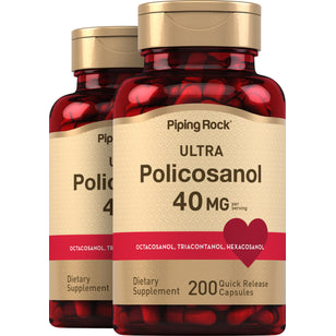 Ultra Policosanol, 40 mg (per serving), 200 Quick Release Capsules, 2  Bottles