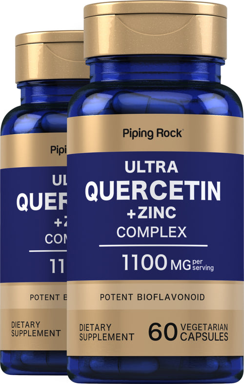 Ultra Quercetin plus Zinc Complex, 1100 mg (per serving), 60 Quick Release Capsules, 2  Bottles