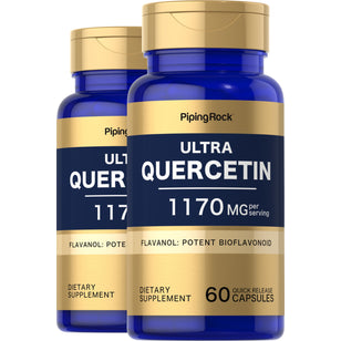 Complejo ultra quercetina con zinc  1170 mg (por porción) 60 Cápsulas de liberación rápida ,2 Botellas/Frascos   