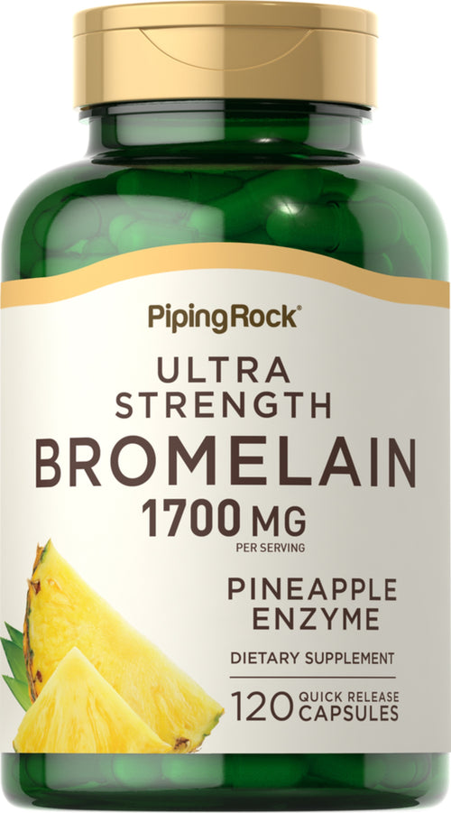 Bromelaine ultra forte 1700 mg (par portion) 120 Gélules à libération rapide     