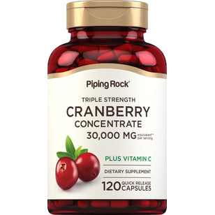 特級三倍強度蔓越莓+維生素 C膠囊, 30000毫克 （每份） 30,000 毫克 (每份) 150 快速釋放膠囊     