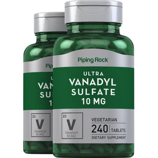 Complexe au Vanadyl (Vanadium) Ultra,  10 mg 240 Comprimés végétaux 2 Bouteilles