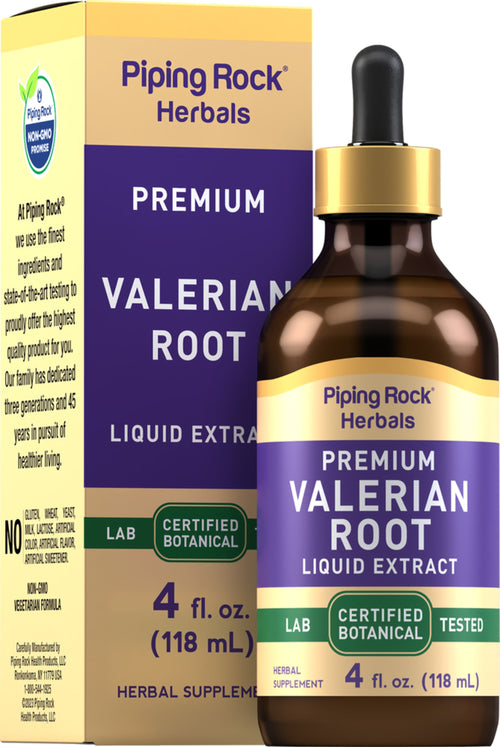 Tekutý extrakt z valeriánskeho koreňa bez alkoholu, 4 fl oz (118 ml) Fľaše na kvapkadlo