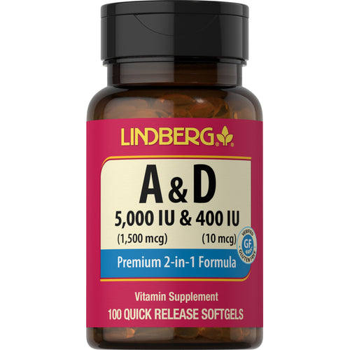 Vitamin A & D, (5000 IU /400 IU), 100 Quick Release Softgels