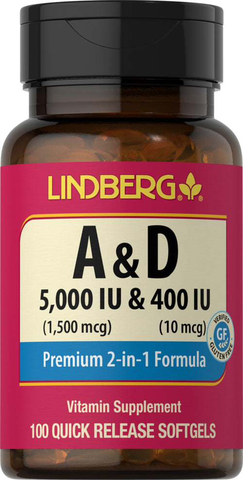 Vitamine A en D, (10,000 IU /1,000 IU) 100 Snel afgevende softgels       