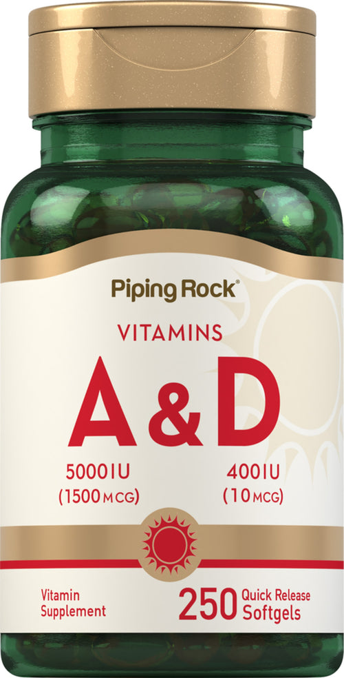 Vitamina A şi D3 A-5000 IU D-400 IU 250 Geluri cu eliberare rapidă       