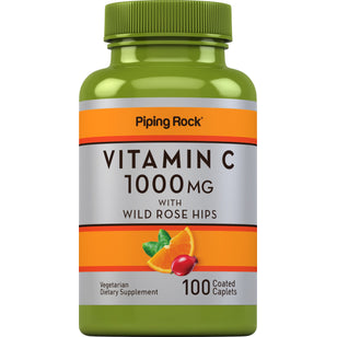 Vitamine C 1000 mg met wilde rozenbottel 100 Gecoate capletten    