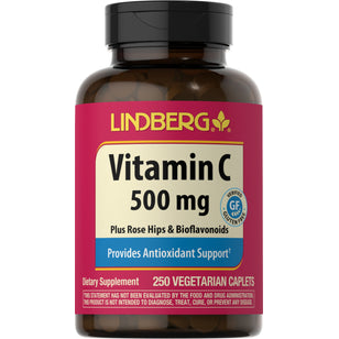 Vitamin C 500 mg plus Rose Hips & Bioflavonoids, 250 Vegetarian Caplets