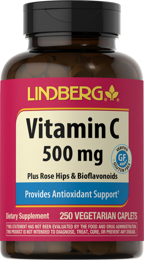 Vitamin C 500mg m/bioflavonoider og hyben 250 Overtrukne kapsler       