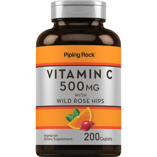 Vitamina C 500 mg con frutti di Rosa canina selvatica 200 Pastiglie  