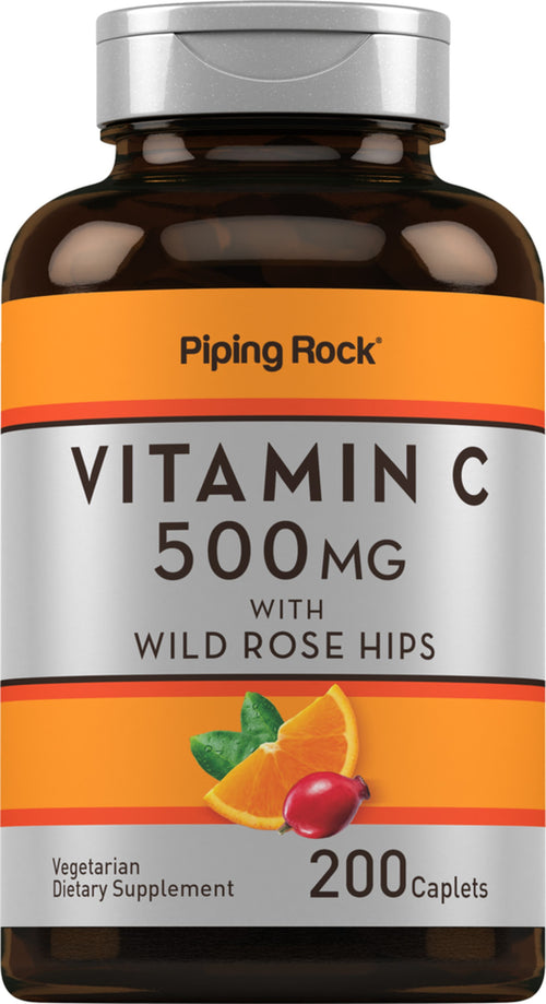Vitamina C 500 mg, cu trandafir sălbatic 200 Tablete cu înveliş solubil  