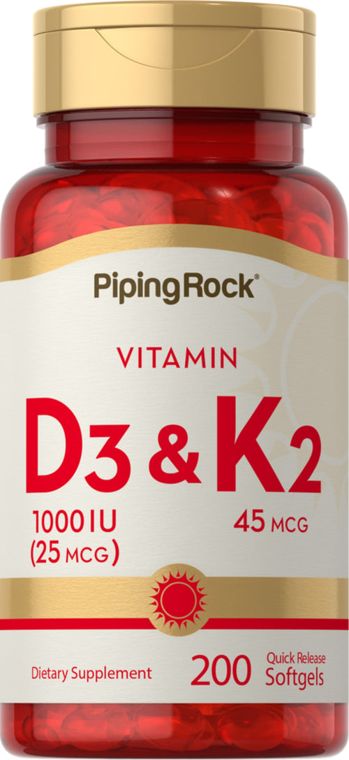 Vitamin D3 & K2, 45 mcg, 200 Quick Release Softgels