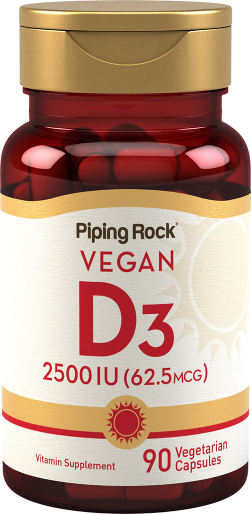 Vitamin D3 (Vegan), 2500 IU, 90 Vegetarian Capsules