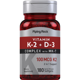 Complexe de vitamines K-2 + D3 180 Gélules à libération rapide       