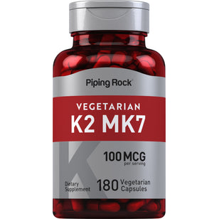 Vitamina K-2 100 mcg 100 mcg (por porção) 180 Cápsulas vegetarianas