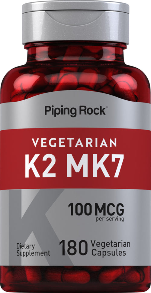 Vitamin K-2 100 mcg 100 mikrogram (per portion) 180 Vegetariska kapslar