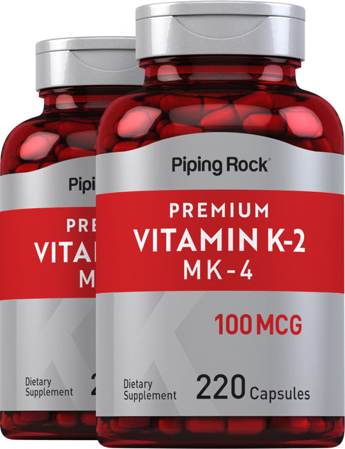 Vitamina K-2 con MK-4 100 mcg 220 Capsule 2 Bottiglie 