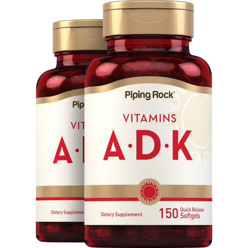 Vitamins A (1500 mcg) D (5000 IU) & K (800 mcg), 150 Quick Release Softgels, 2  Bottles