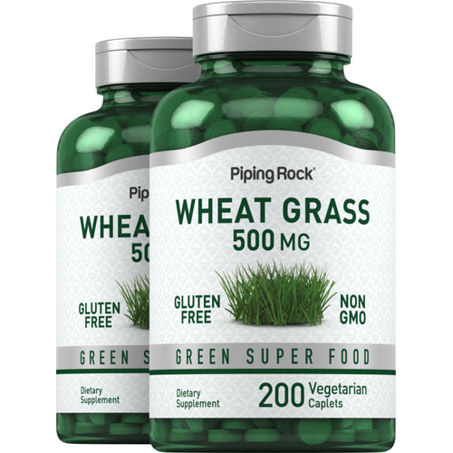 Wheat Grass, 500 mg, 200 Vegetarian Caplets, 2  Bottles