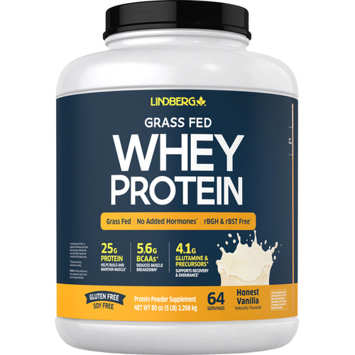 Whey Protein Powder (Honest Vanilla), 5 lb (2.268 kg) Bottle