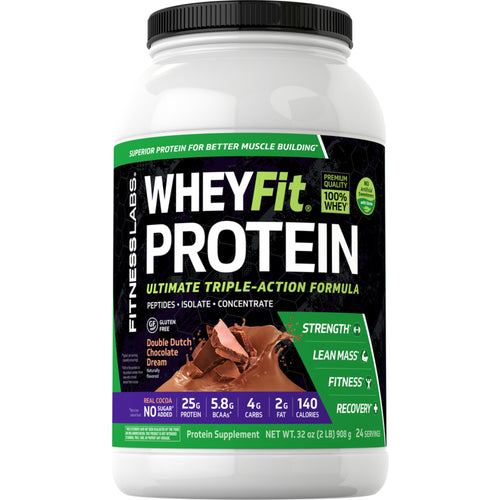 WheyFit-proteiini (luonnonsuklaa) 2 lb 908 g Pullo    