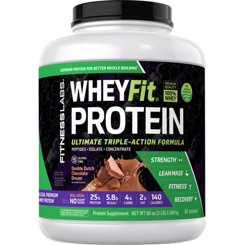 WheyFit-proteïne (natuurlijke chocolade) 5 pond 2.268 kg Fles    