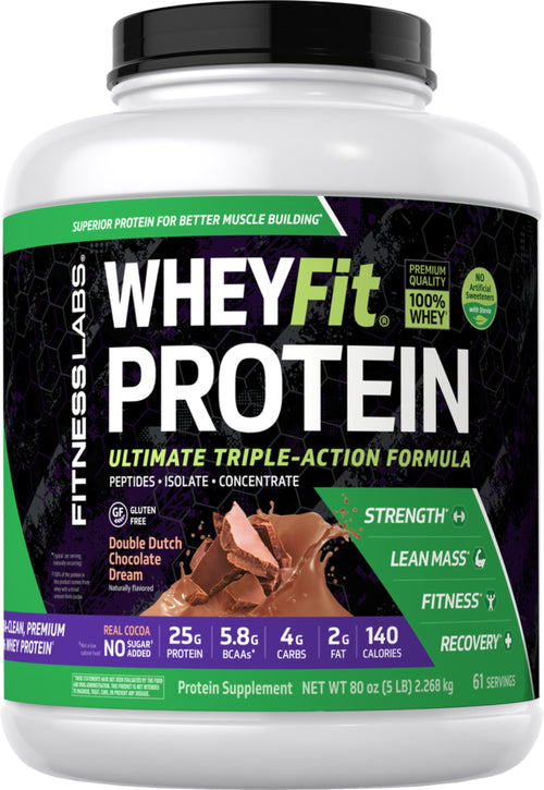 Proteína WheyFit (sabor natural de chocolate) 5 lbs 2.268 Kg Frasco    