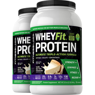 WheyFit Protein (Vanilla New York Cheesecake), 2 lb (908 g) Bottle, 2  Bottles