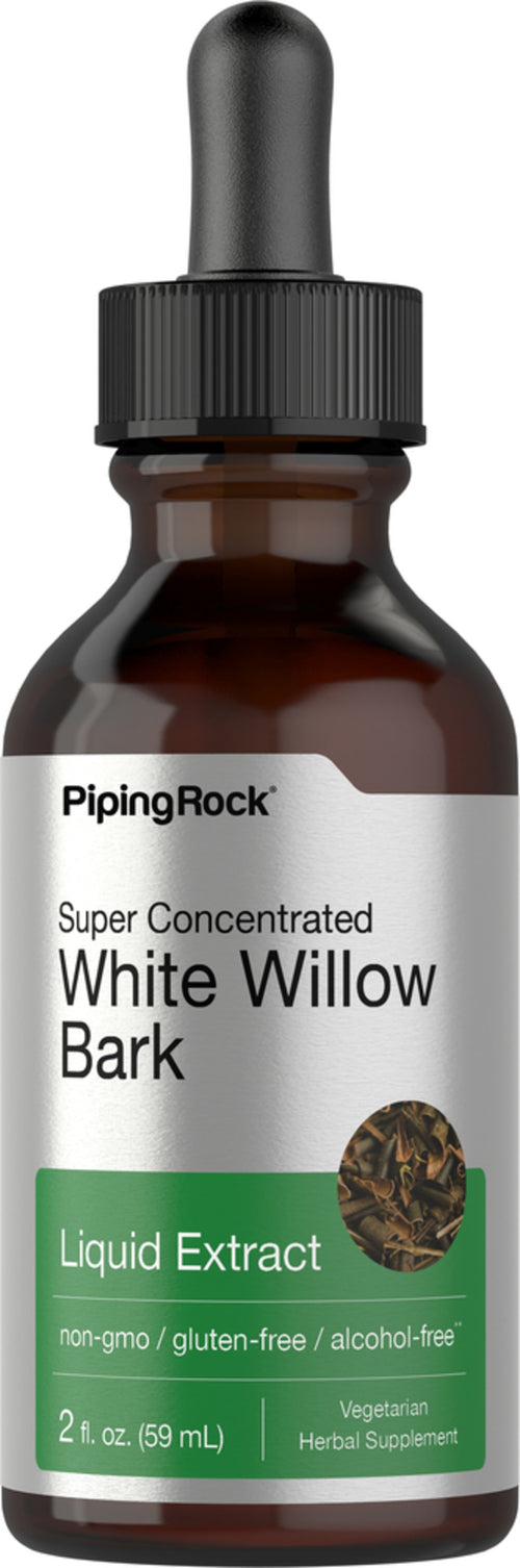 ホワイト ウィロウ樹皮 (西洋シロヤナギ) リキッド エキス、アルコール無添加 2 fl oz 59 mL スポイト ボトル    