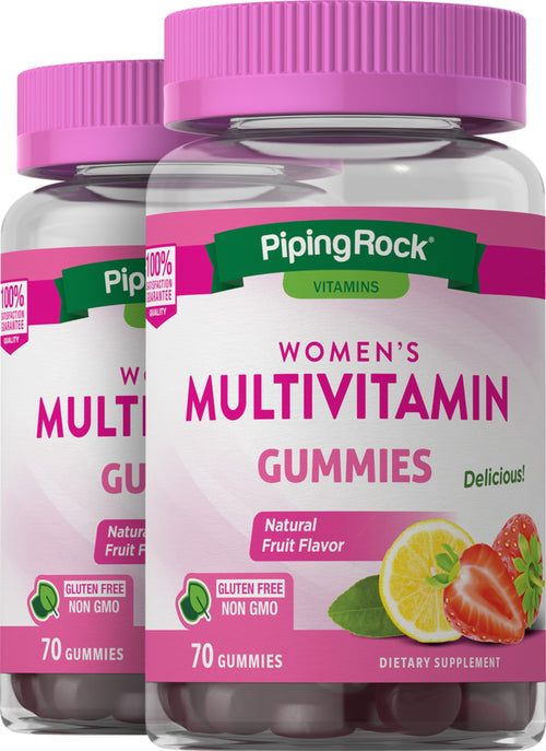 Gomas Multivitamínicas Femininas (Sabor Fruta) 70 Gomas 2 Frascos     