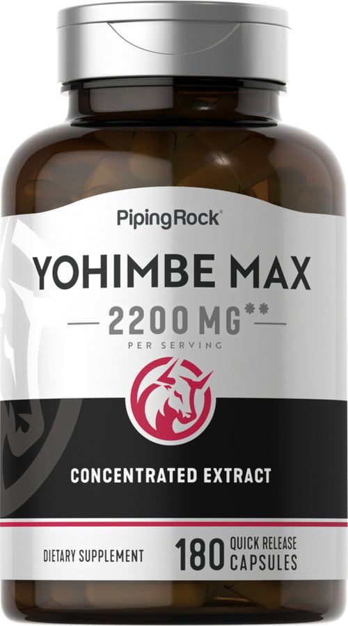 Super Yohimbe Max 2200 2200 mg (ต่อการเสิร์ฟ) 180 แคปซูลแบบปล่อยตัวยาเร็ว     