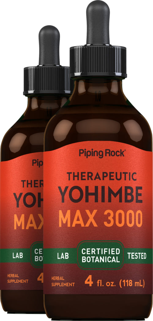 Yohimbe Max 3000 Liquid Extract Alcohol Free, 4 fl oz (118 mL) Dropper Bottle, 2  Dropper Bottles