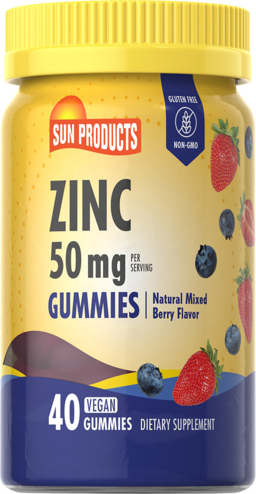 Zinc (Natural Mixed Berry), 50 mg (per serving), 40 Vegan Gummies