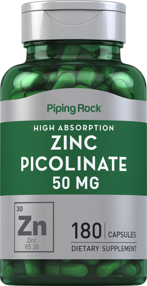 Zink-Picolinat (hoch absorbierbares Zink) 50 mg 180 Kapseln mit schneller Freisetzung     