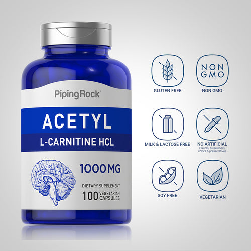 Acetyl L-Carnitine, 1000 mg, 100 Vegetarian Capsules Dietary Attribute