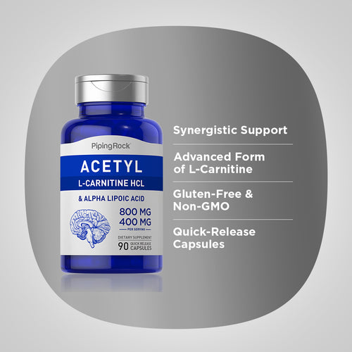 Acetyl L-Carnitine 400 mg & Alpha Lipoic Acid 200 mg, 90 Quick Release Capsules-Benefits
