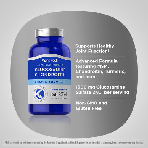 Advanced Double Strength Glucosamine Chondroitin MSM Plus Turmeric, 360 Coated Caplets -Benefits